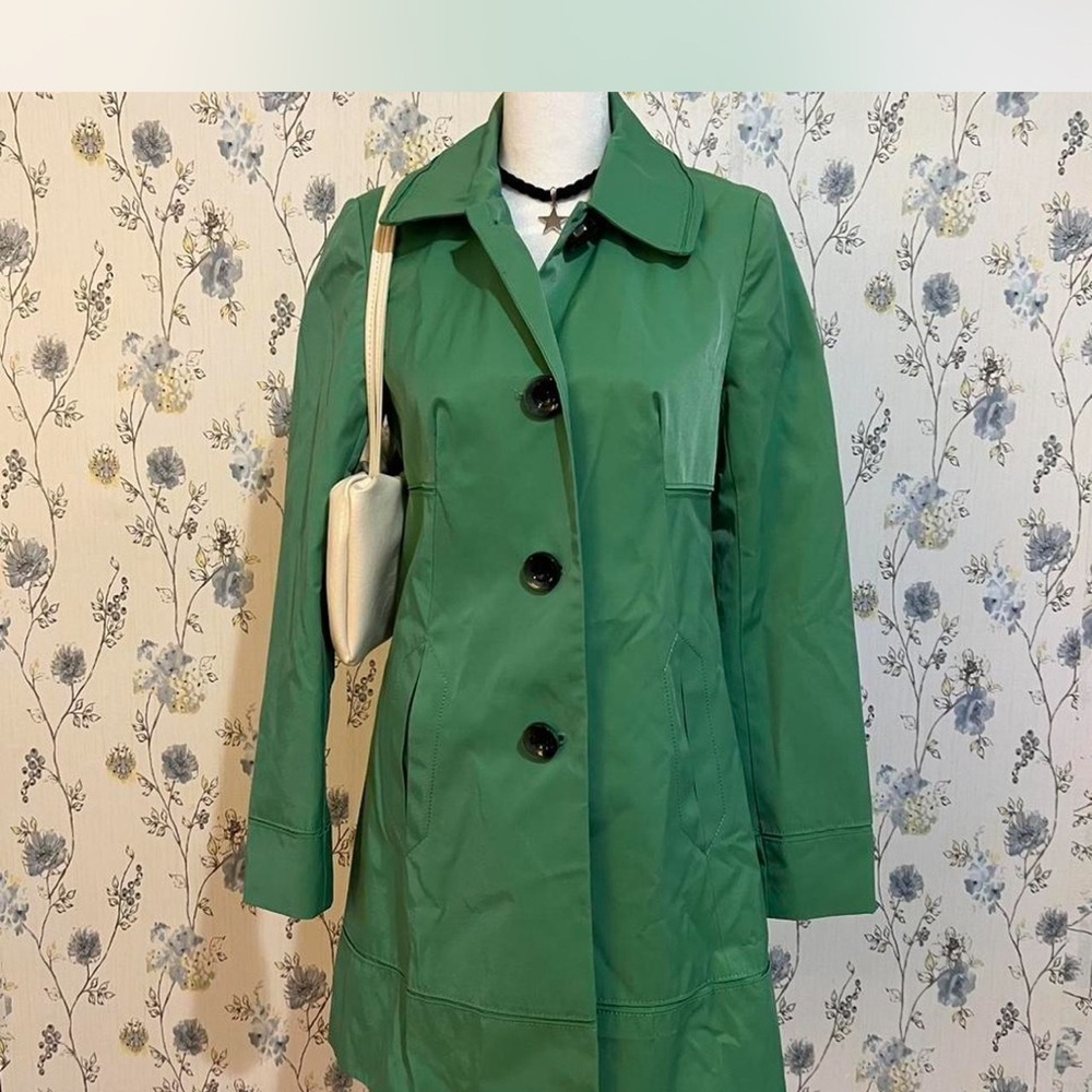Green Women's Trench Coat